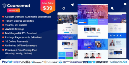 Coursemat multi tenant course selling website builder saas codermarket.png