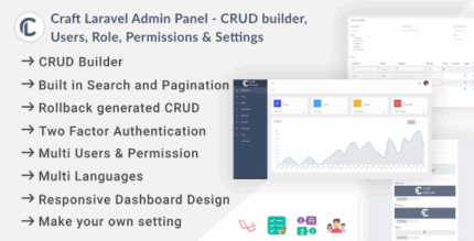 Craft laravel admin panel crud builder users role permissions settings.png