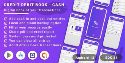 Credit debit book cash book digital khata book android 13 sdk 34 .jpeg