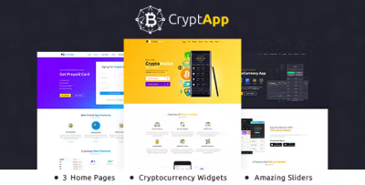 Crypt app landing page wordpress codermarket.png