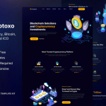 Cryptoxo cryptocurrency blockchain bitcoin elementor template kit .png