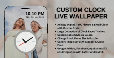 Custom clock live wallpaper analog digital image emoji android codermarket.jpg