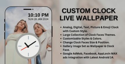 Custom clock live wallpaper analog digital image emoji android codermarket.jpg