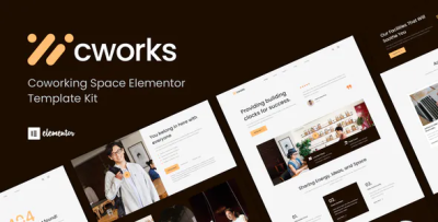 Cworks coworking space elementor template kit codermarket.png