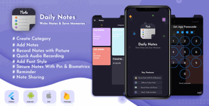 Daily notes app flutter app notes notepad firebase using with clean .png