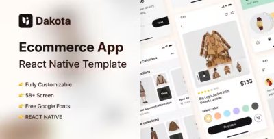 Dakota ecommerce react native template codermarket.png