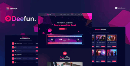 Deefun festival event organizer elementor template kit codermarket.png