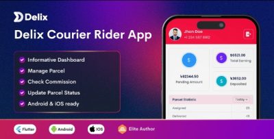 Delix courier and parcel delivery flutter rider app codermarket.jpg
