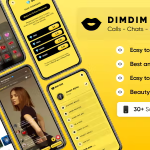 Dimdim chat video call and live streaming app template android ui kit .png