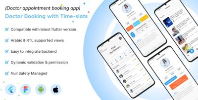 Doctor booking with time slot flutter 3x app ui template codermarket.jpg