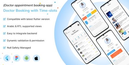 Doctor booking with time slot flutter 3x app ui template codermarket.jpg