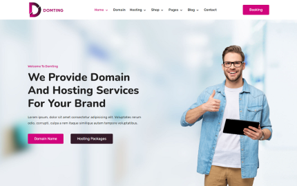 Domting domain and hosting provider company and agency elementor wordpress.png