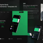 Doqu dark digital bank e wallet elementor template kit codermarket.png