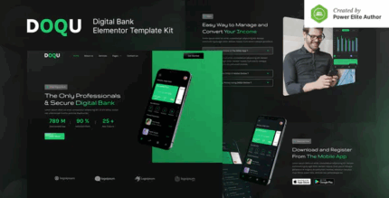 Doqu dark digital bank e wallet elementor template kit codermarket.png