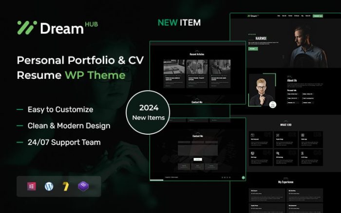 Dreamhub personal portfolio cv resume wordpress theme.jpg