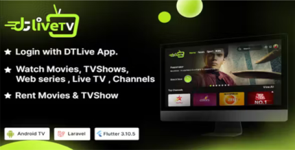 Dtlivetv flutter android tv app movies tv series live tv channels .png