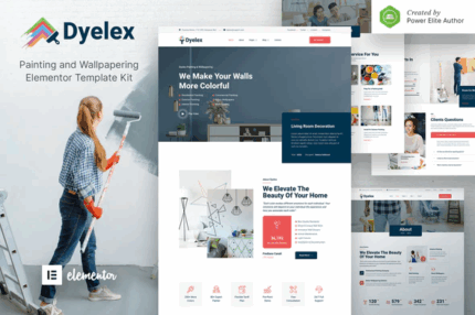 Dyelex painting wallpapering service elementor template kit codermarket.png