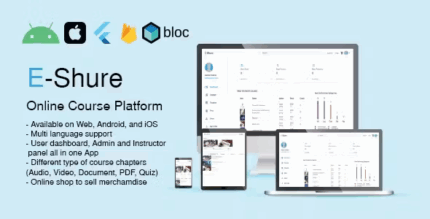 E shure flutter web and mobile ios and android online course platform.png
