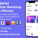 E wallet app android ios figma sketch 3d icons ui kit flutter .png