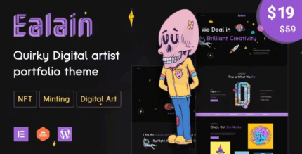 Ealain digital artist creative portfolio wordpress theme figma codermarket.png