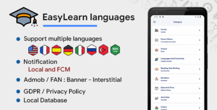 Easylearn languages admob fan fcm push notification codermarket.png