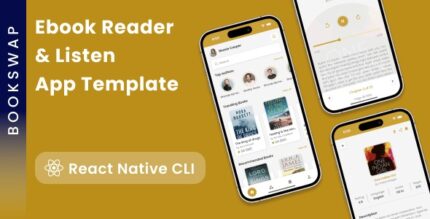 Ebooks reader and audiobooks listen app template in react native cli .jpg