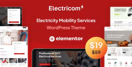 Electricom electricity mobility services wordpress theme codermarket.png