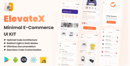 Elevatex minimal ui kit for e commerce react native cli codermarket.png