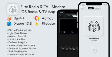 Elite radio tv modern ios radio tv app codermarket.png