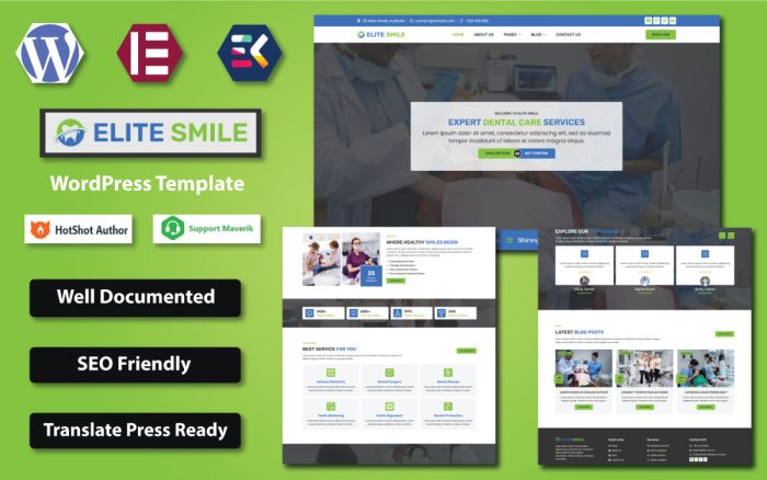 Elite smile dentist dental clinic wordpress elementor template.jpg