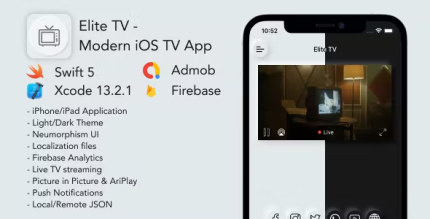 Elite tv modern neumorphism ui tv app for ios codermarket.png