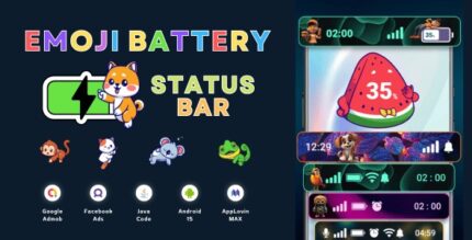 Emoji battery status bar with admob ads android codermarket.jpg