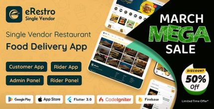 Erestro single vendor restaurant flutter app food ordering app with admin.jpg