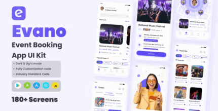 Evano event booking react native cli ui kit codermarket.png