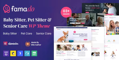 Famado baby pet sitter services wordpress theme codermarket.png