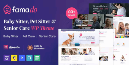 Famado baby pet sitter services wordpress theme codermarket.png
