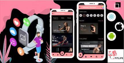 Fitlife fitness exercise app react native ios android app template .png