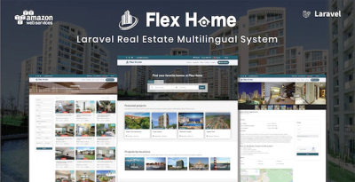 Flex home laravel real estate multilingual system codermarket.png