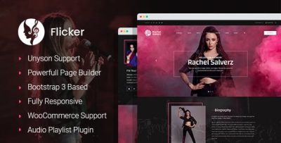 Flicker musician wordpress elementor theme codermarket.jpeg