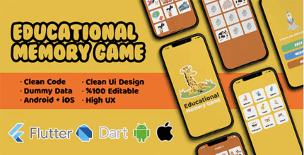 Flutter educational memory game flip cards without internet codermarket.png