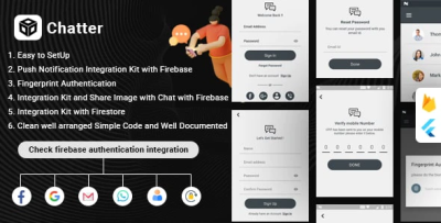 Flutter firebase chat authentication social media integration chatter .png