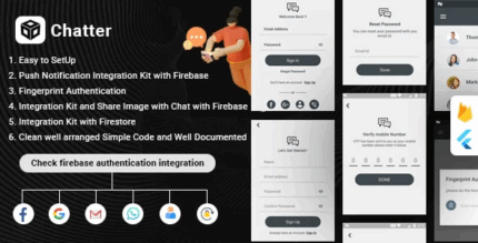 Flutter firebase chat authentication social media integration chatter .png