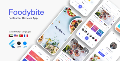 Flutter foodybite restaurant reviews app ui codermarket.png