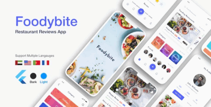 Flutter foodybite restaurant reviews app ui codermarket.png