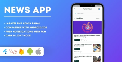 Flutter news app with php laravel admin panel codermarket.png