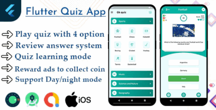 Flutter quiz app offline with admob ready to publish template codermarket.png