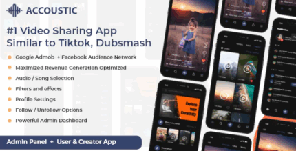 Flutter video sharing app like tiktok dubsmash clone acoustic codermarket.png