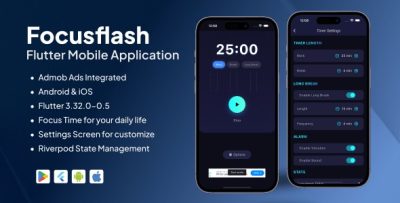 Focus flash productivity pomodoro app google admob ads codermarket.jpg