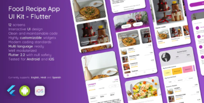 Food recipes app ui kit flutter codermarket.png