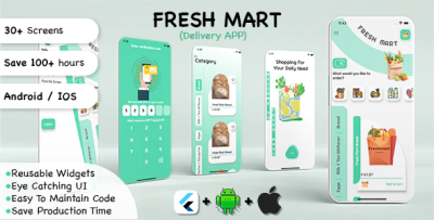 Fresh mart delivery app for e commerce grocery shopping app ui kit in.png